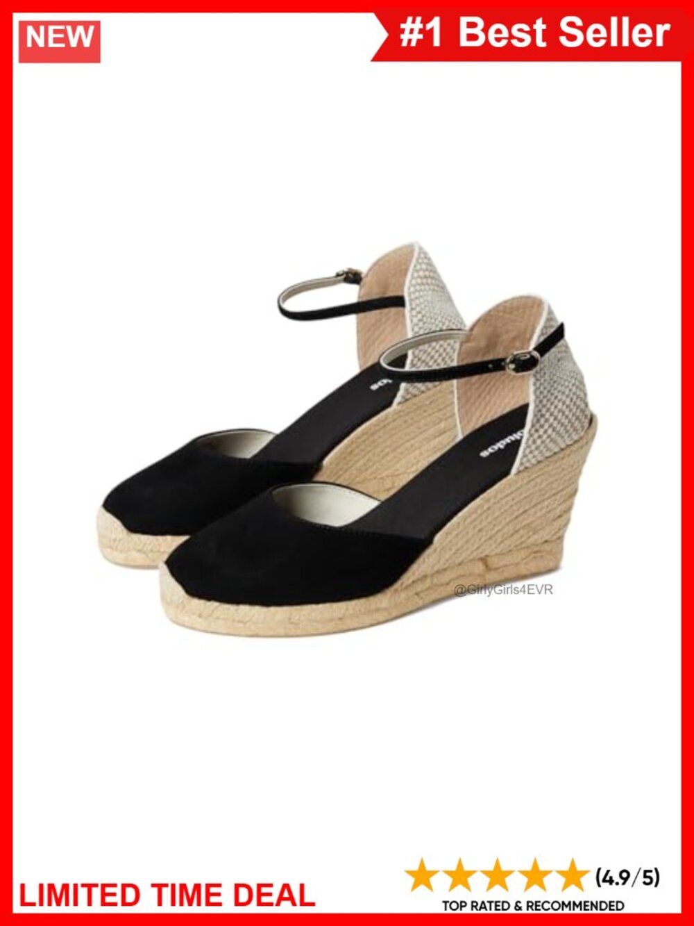 Suede Espadrille Wedges Ankle Strap Closed Toe Casual Sandals
